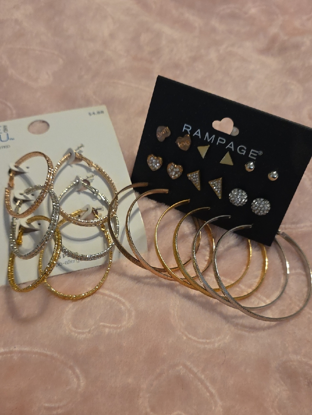 Rampage Mixed Metal Hoop & Stud Set in Gold and Silver